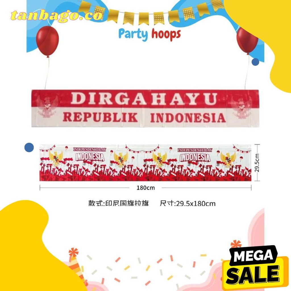 GARLAND PVC DIRGAHAYU RI / HIASAN HUT RI / DEKORASI HuT RI 17 agustus / hiasan pintu tulisan dirgaha