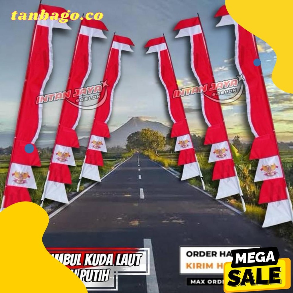 Umbul Umbul Kuda Laut Merah Putih 2,7M Polyester