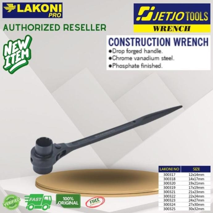 JETJO TOOLS Lakoni Pro Kunci Ratchet Construction Wrench