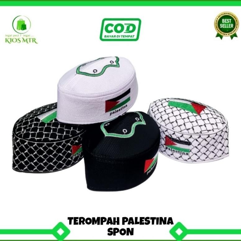 Kekinian Peci PALESTINA ANAK DAN DEWASA , Peci Palestina Motif Terompah Anak Dan Dewasa , Peci Pales