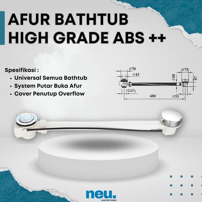 Afur Bathtub Avur PVC Pembuangan Air Bathup Bathub