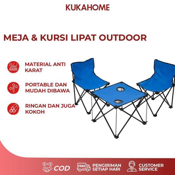 TERBARU KUKAHOME Meja Lipat Kursi Outdoor Meja Kursi Camping Meja Lipat Outdoor