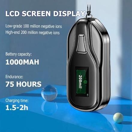 Kalung Purifier M20 Air Mask Ionizer Freshner Purifier Dengan Lcd Co