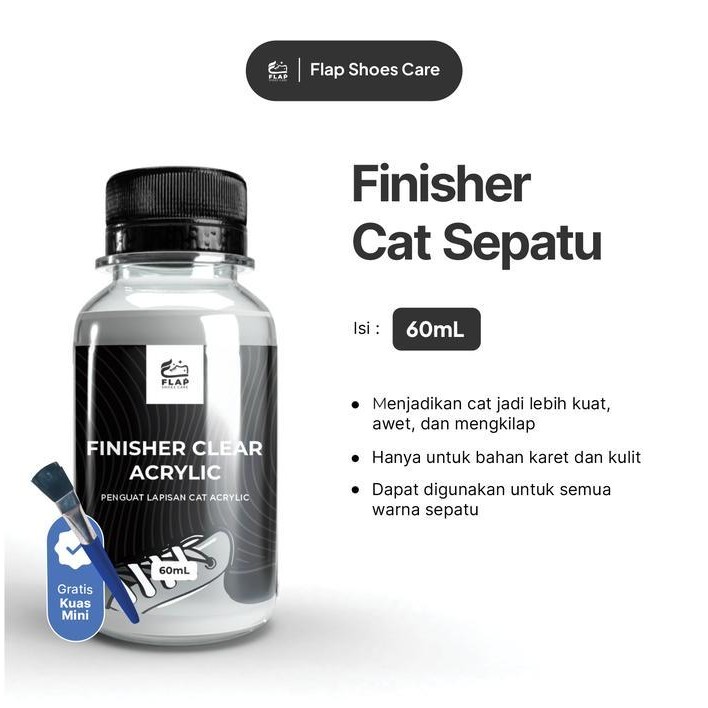 Special Flap Shoes Care - Finishing Cat Sepatu Clear 60Ml Untuk Kulit Dan Karet - Terbaru 2021 Clean