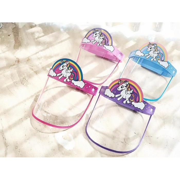Fue-K5X20 Necare Face Shield Anak New Era Motif Unicorn Rainbow It34