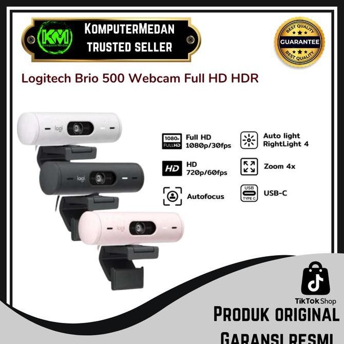 Webcam Logitech Brio 500 (4Mp|1080P 30Fps|720P 60Fps ) Co