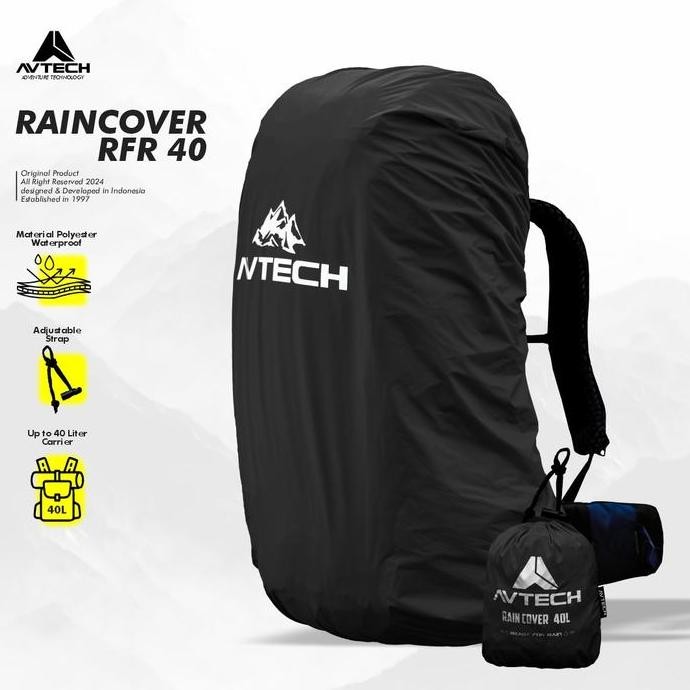 NEW - AVTECH - Rain Cover Bag Waterproof Pelindung Tas Anti Air 40-0 Liter - COVER CARRIER 40