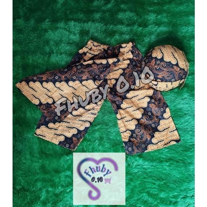Celana Jarik Batik Anak Dan Blangkon - Celana Rok Jarik Batik Murah - Sarung Celana Anak