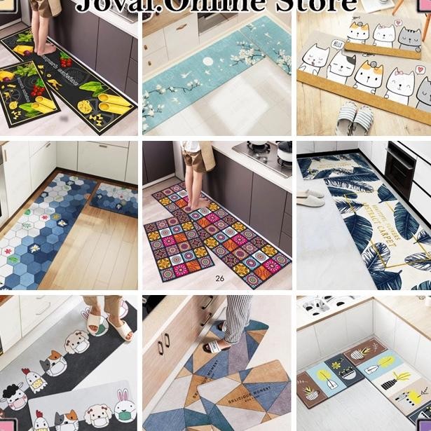 1 Set 2 Pcs Keset Kaki Anti Slip Keset Dapur Anti Slip Floor Mat