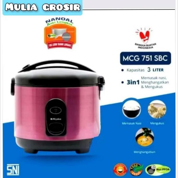 Magic Com Miyako 3Liter Mcg 751 Sbc Anti Lengket Co