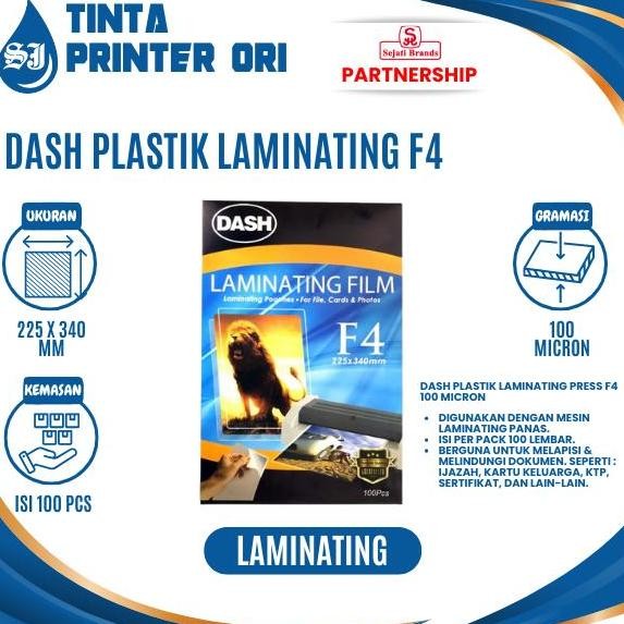 

Plastik Laminating Press F4 100 Micron - Merk Dash (Folio) Co