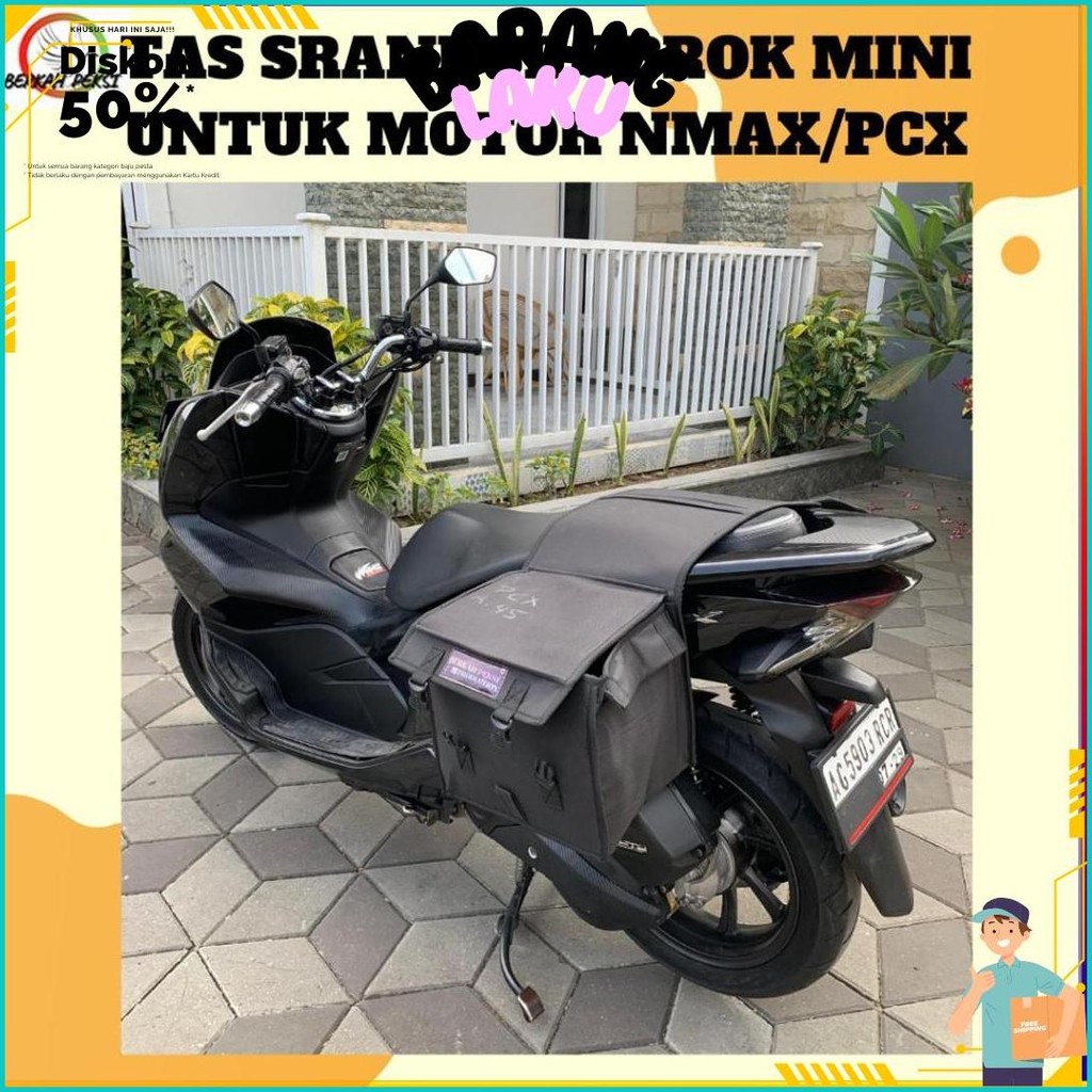 Tas Srandul Obrok Minimalis Untuk Motor Nmax Pcx Aerox Jok 40Cm Ukuran Mini Simple Elegan Gratis Ong