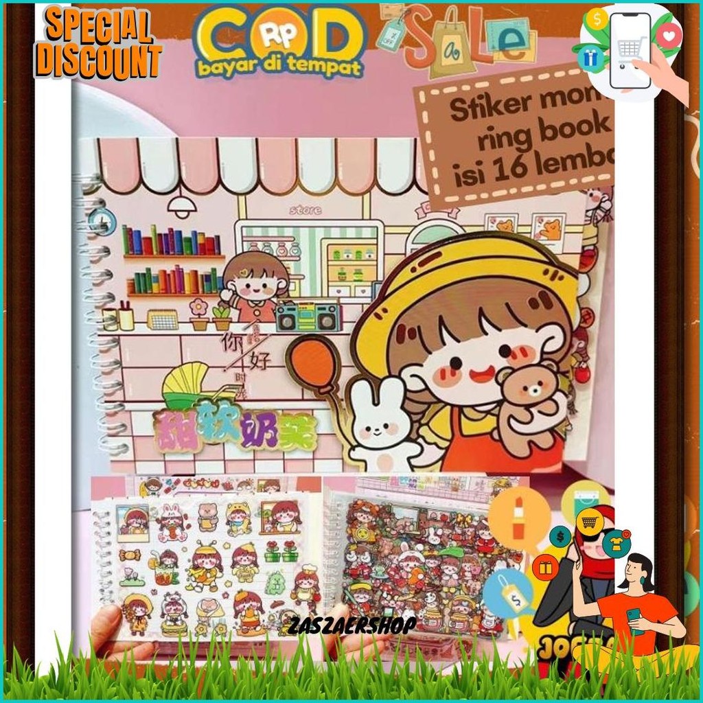 

Stiker Momo Book Ring Isi 16 Lembar Lucu Viral Tempel Original Produk