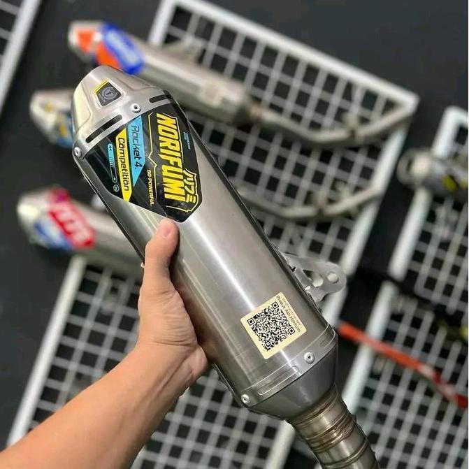 Knalpot Norifumi Rocket 4 Competition Leher Bending Terbaru Klx/Dt, Crf, Wr155r full stainles Asli O