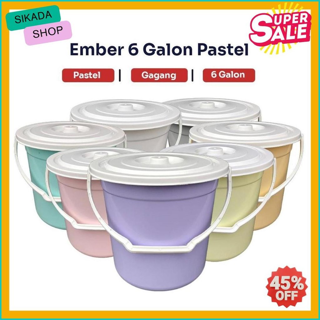 Discount Ember Plastik Gagang Tutup - Kapasitas 6 Galon Atau 22 Liter - Tanaka Plastic