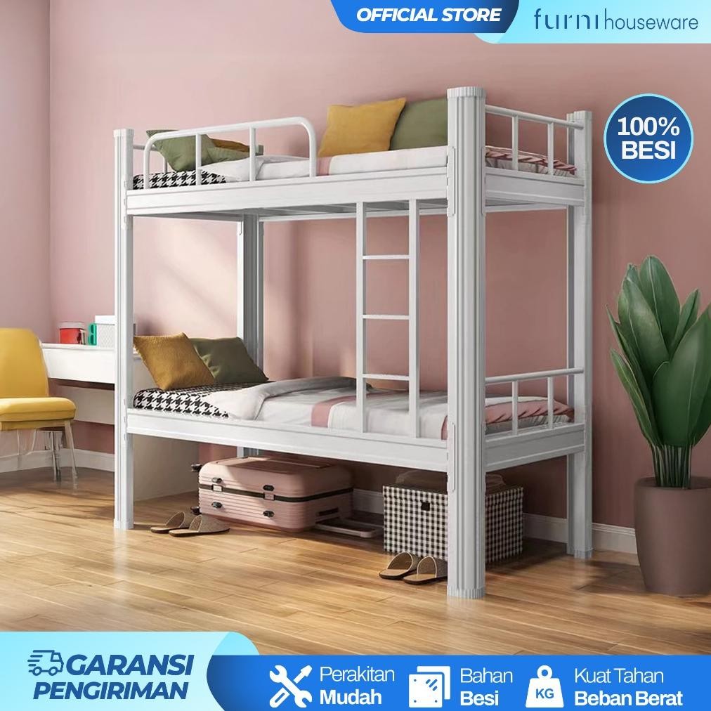 7.7 RANJANG 2 SUSUN BESI RANJANG TINGKAT 2 SUSUN TEMPAT TIDUR MINIMALIS RANJANG DIPAN BUNKED BESI aS