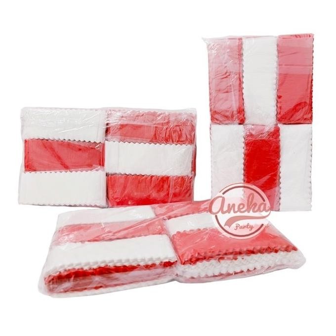 

Gh-45 Isi 12 Kertas Krep Potong Merah Putih / Hiasan 17 Agustus / Kertas Krep Segi Hut Ri Merah Putih