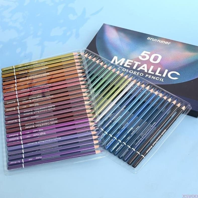 

He13 Pensil Warna Brutfuner 50 Metallic Colored Pencil New Edition He13