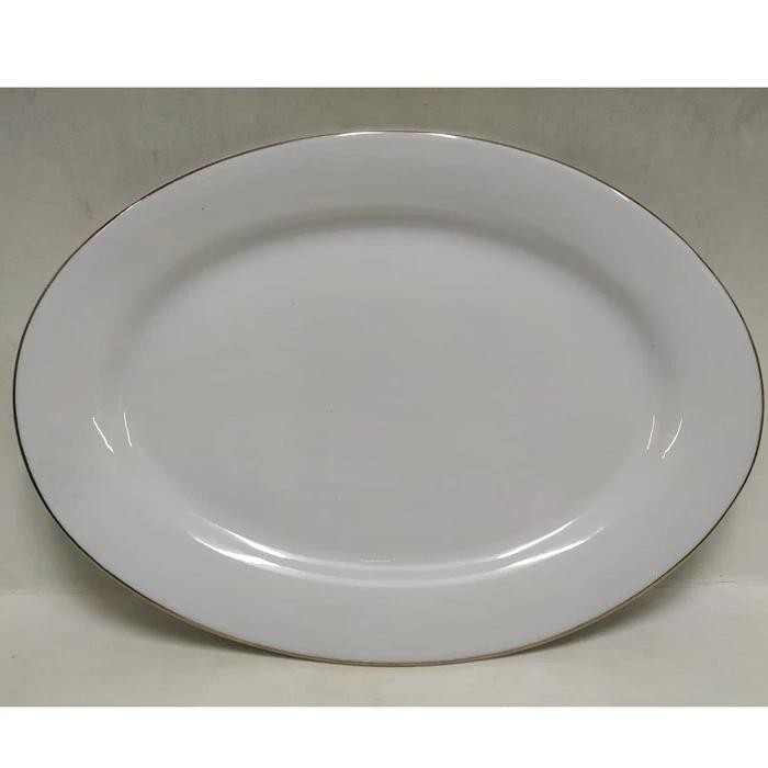 (Ready) Piring Saji Ikan Oval Keramik 14 Inc 35Cm I Piring Keramik Oval 14" Bestseller