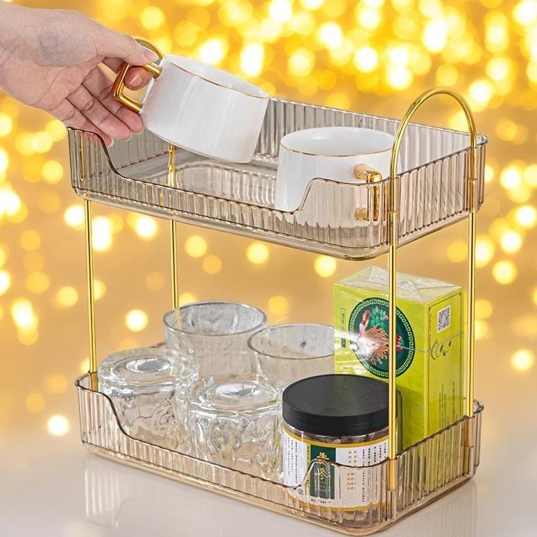 Rak Aqua Gelas Estetik Rak Serbaguna Tempat Kosmetik Tempat Aqua Gelas Estetik Mewah tempat aqua gel