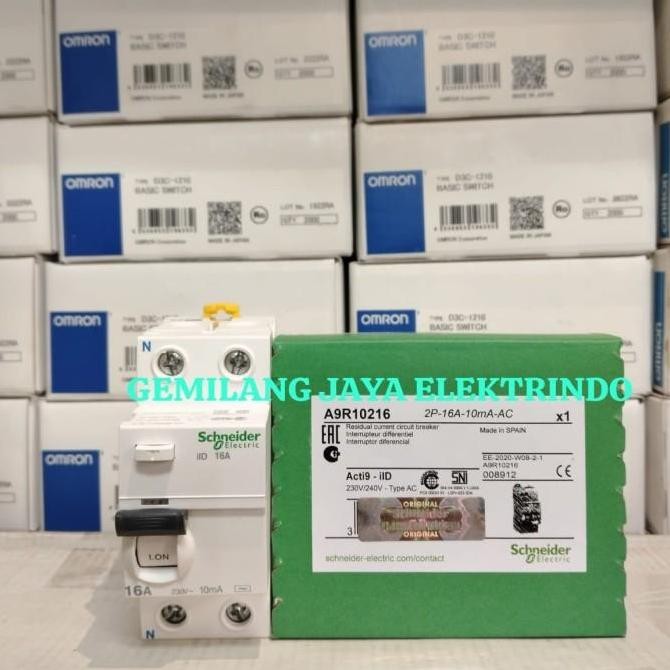 New Sale Rccb Elcb Schneider Iid 2P 16A 10Ma Schneider A9R10216 Ild 2P 16A 10Ma