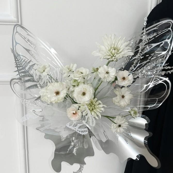 

10 Pasang Cellophane Kertas Buket Sayap Kupu Kupu Flower Wrapping Butterfly