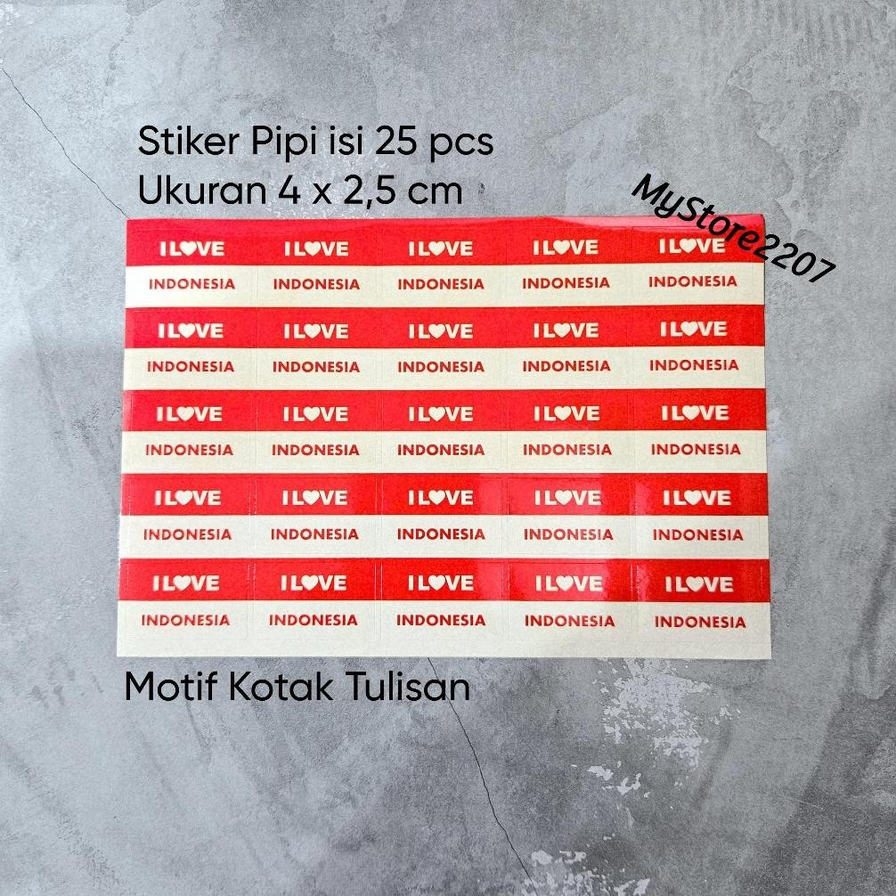 

Dh-68 (25 Pcs) Stiker Pipi Merah Putih | Sticker Wajah 25Pcs - Dekorasi 17 Agustus | I Love Indonesia