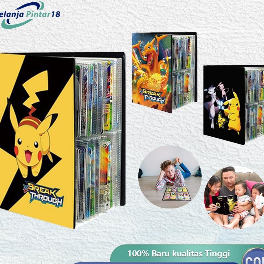 

240Pcs Album Kartu Pokemon Kartu Game Pokemon Cards Holder 4 Poet Binder Folder Album Book