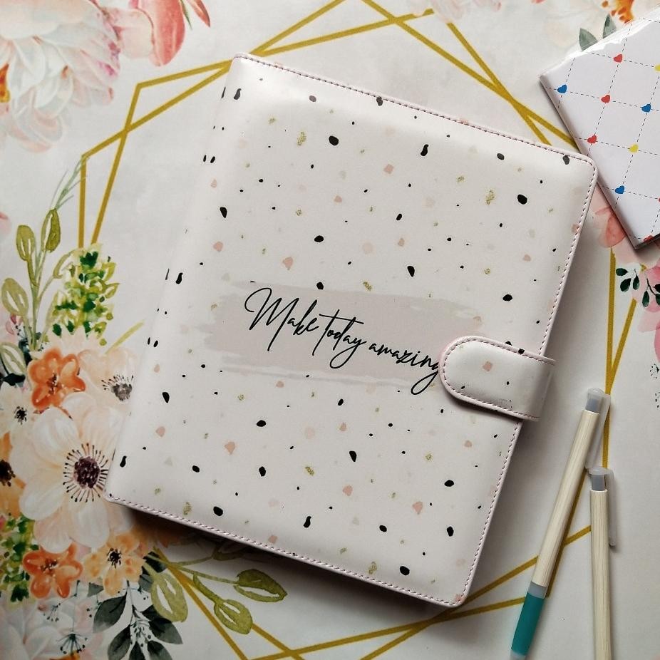 

Binder Aesthetic Motif Make Today Ukuran A5 20Ring Dan B5 26Ring Bahan Kulit Sintetis Glossy