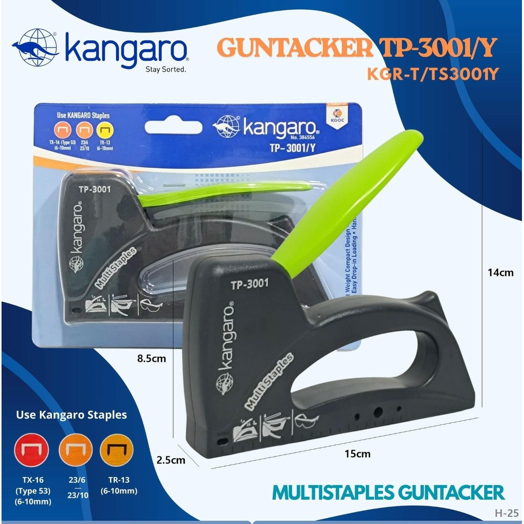 

Guntacker TP-3001/Y Kangaro / Alat Stapler Tembak Kayu / Multi Staples Guntacker TP 3001/Y / Stapler Tembak Jok Kulit Motor / Gun Tacker TP-3001 KANGARO