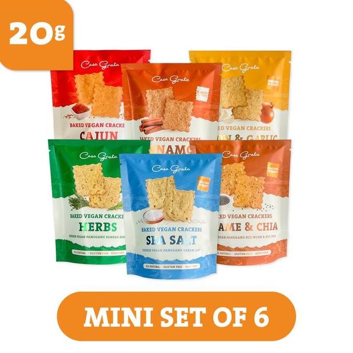 

Promo Mini 6 Packs - 20Gr (6 Casa Grata Crackers - Choose Your Own Flavor)