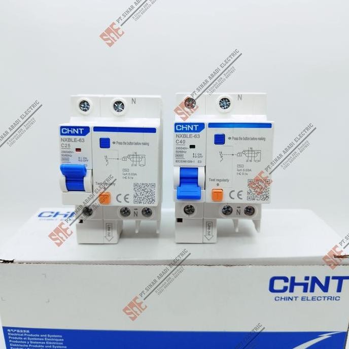 TERBARU - RCBO / ELCB Chint 1P + N Phase 25A 40A NXBLE-63 MCB