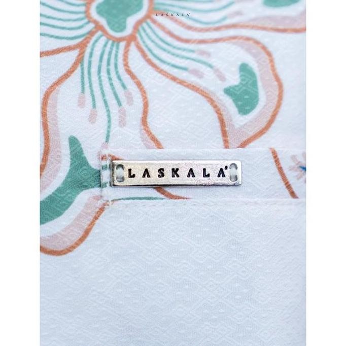 Murah Laskala Batik Premium Tondano Cream Kemeja Batik Pria Slimfit Lengan Panjang