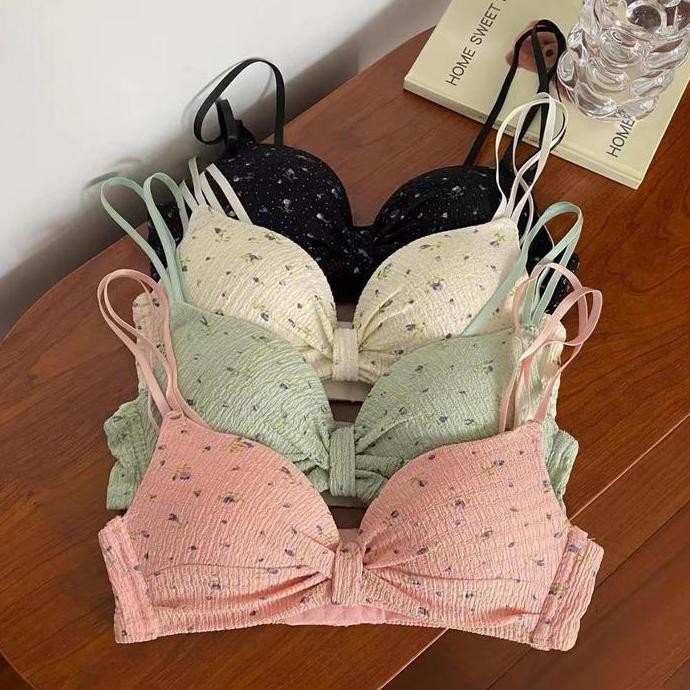 BH Seamless deep v cross women bra wanita bunga