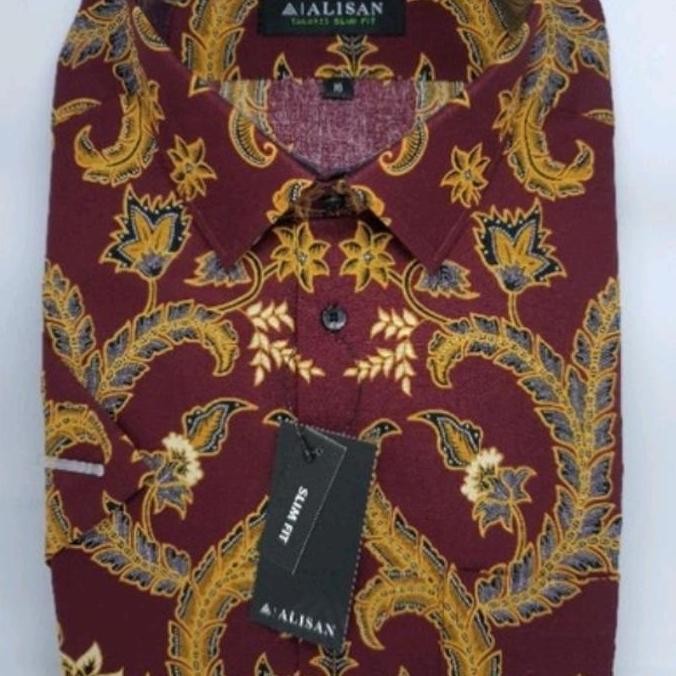 Grosir Kemeja Alisan Motif Batik Printing Lengan Pendek Size 16 Motif G