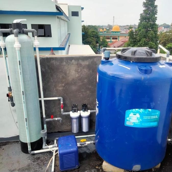 Paket Filter Penjernih Air Sumur Tabung FRP 1054 Air Sumur Kuning (Besi, Karat dan Bau Besi)