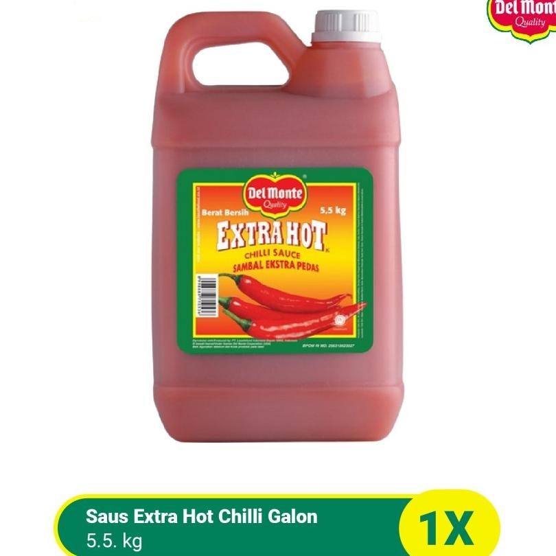 

Saus Sambal Del Monte Extra Hot Chilli Sauce Galon 5.5 Kg Delmonte Jerigen