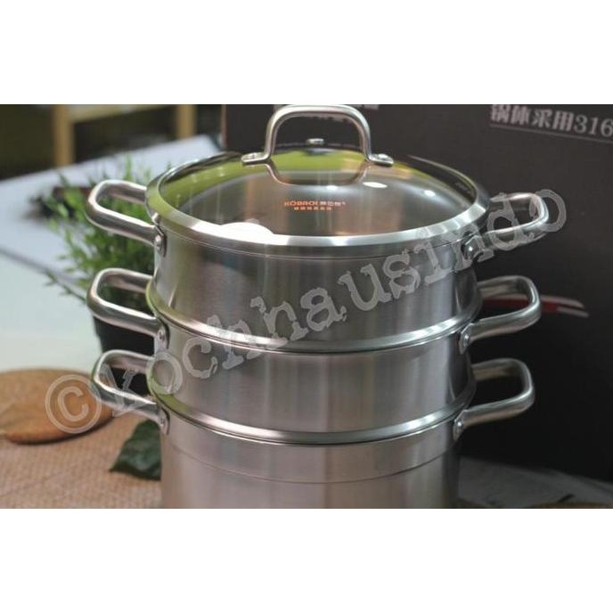 TERLARIS - Zebra Panci Steamer 3 Susun Stainless Steel Set Kukus Stainless Steel
