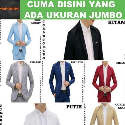 Blazer Cowok Jas Pria Celana Rok Rompi Wanita Tebal Polos Warna Warni