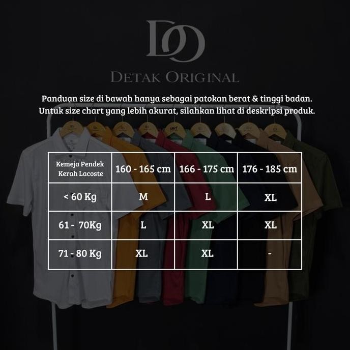 Murah Detak Original Kemeja Lacos Polos Pria Lengan Pendek Tosca Muda