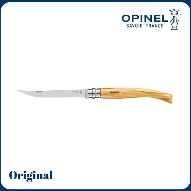 BEBAS ONGKIR - Opinel No.12 Slim Line Olive Tree - Pisau Lipat Outdoor