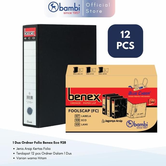 

TERMURAH - 1 Dus Benex Eco Lever Arch File Ordner Folio Jumbo Size 75 mm Original