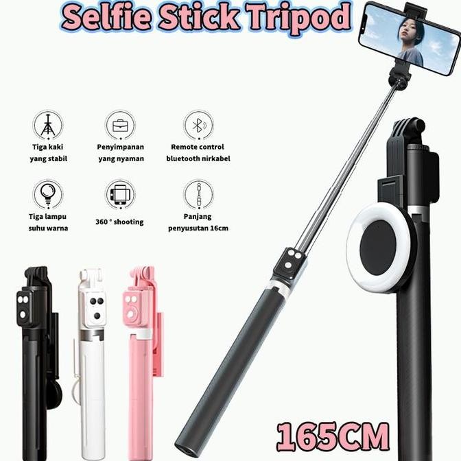 Trbest Bisa Cod 170Cm Tongsis Tripod Lampu Led Gimbal Stabilizer Bluetooth Selfie Stick Remote With 
