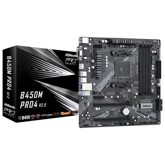 NEW ASROCK B450M PRO4 R2.0 (Socket AM4)