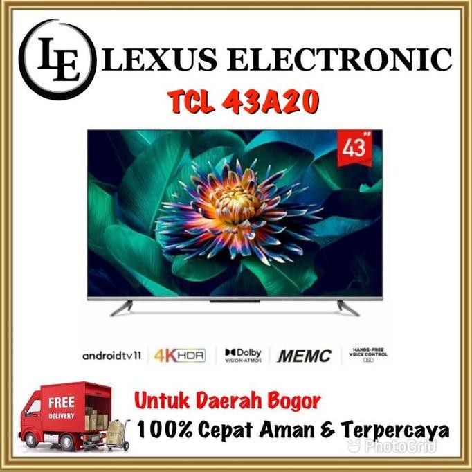BEBAS ONGKIR - TCL ANDROID TV 43 INCH | 43A20 | A20 | ANDROID 11