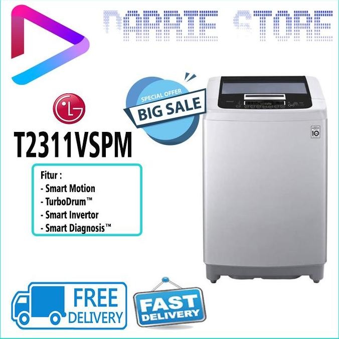 NEW LG T2311VSPM MESIN CUCI TOP LOADING WASHER T-2311VSPM T2311 2311VSPM