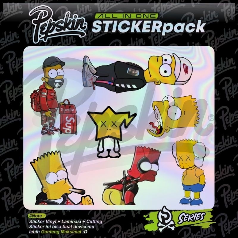 

Stiker Pack Hologram Hype Bart Garskin Label Custom Fullbody Presisi Bisa COD