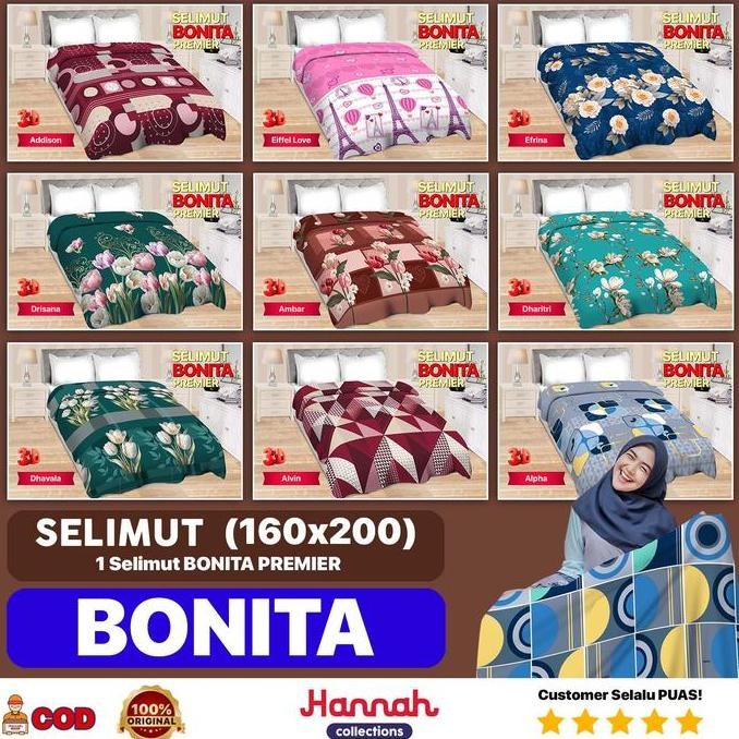 (BISA COD) BONITA, SELIMUT PREMIER - 2 , 160X200 DIJAMIN ORIGINAL