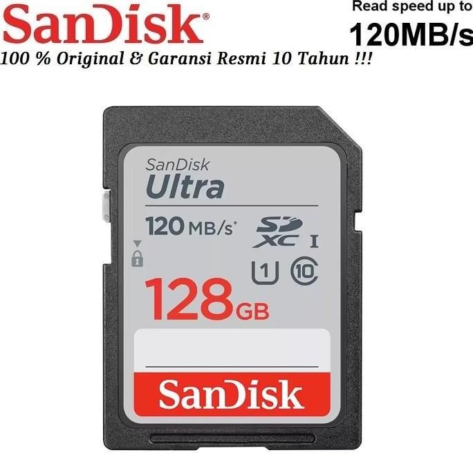TERLARIS - SanDisk Ultra SDXC Card 128GB Class 10 - SDcard 128GB SDXC