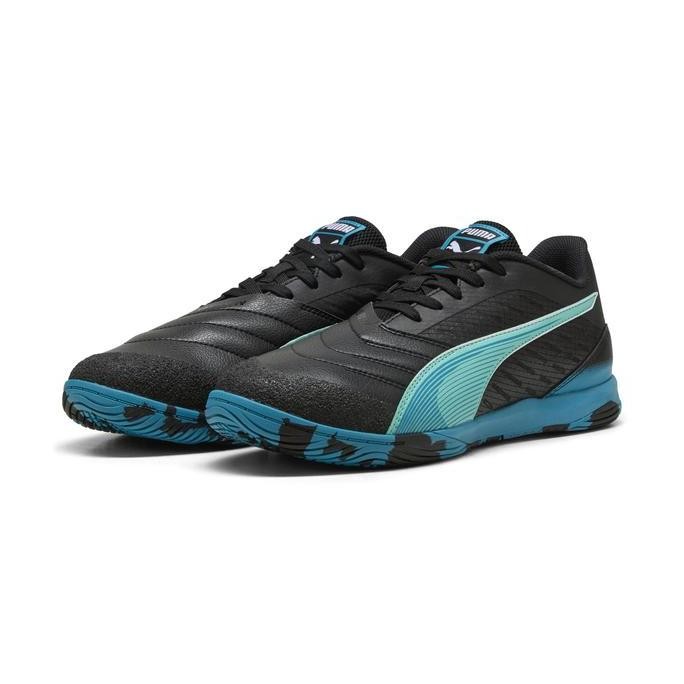 PUMA Sepatu Futsal Pria IBERO IV Black-Aquatic-Tropical Blue-White